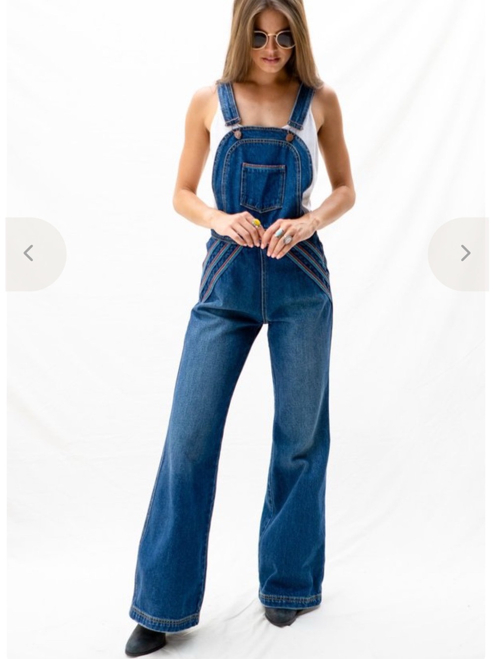 Free People Indigo Wide-Leg Denim 100% cotton chasing rainbows Overalls